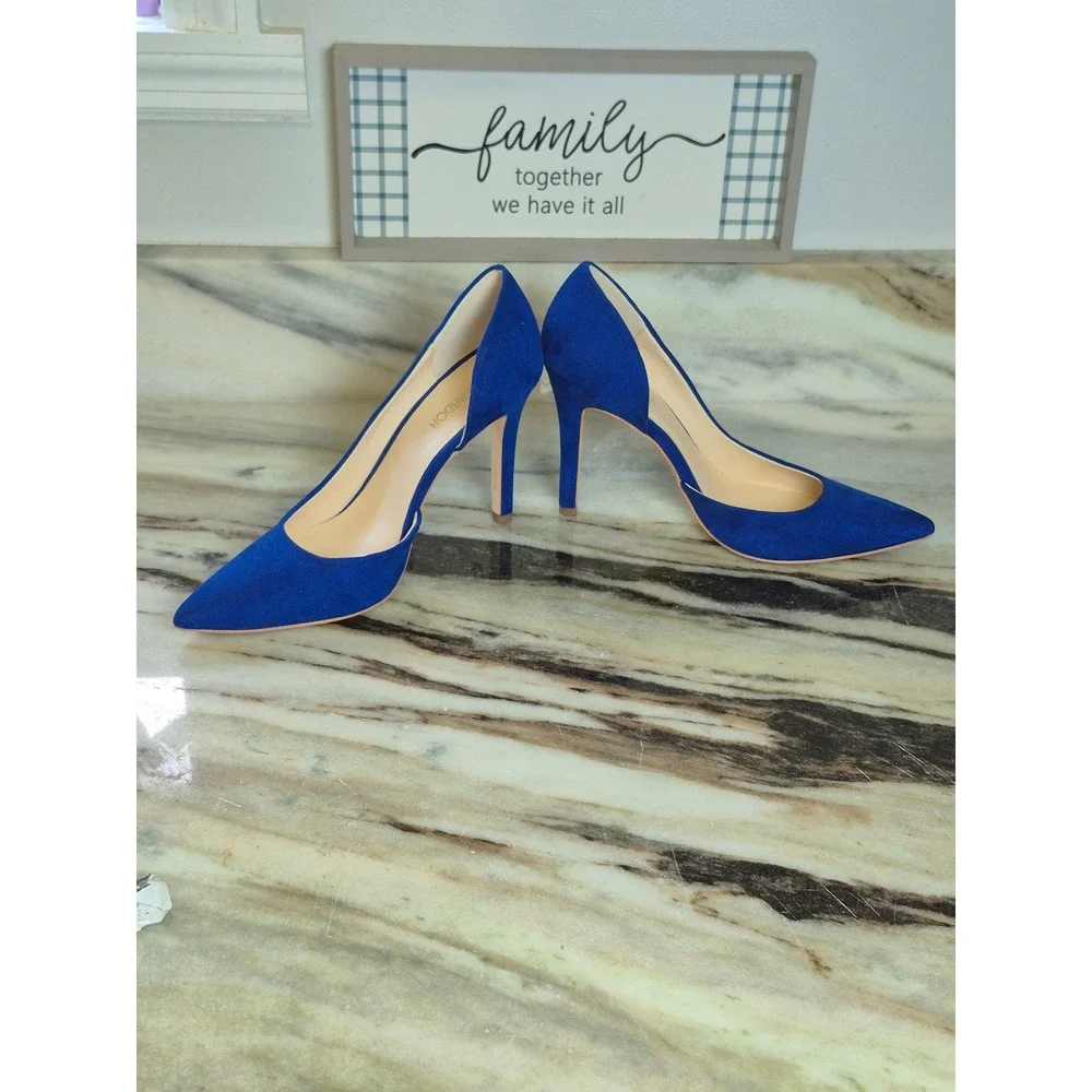 Jenn Ardor Royal Blue d'Orsay Pumps Pointed Toe Stiletto Heels 7.5 Wedding Guest